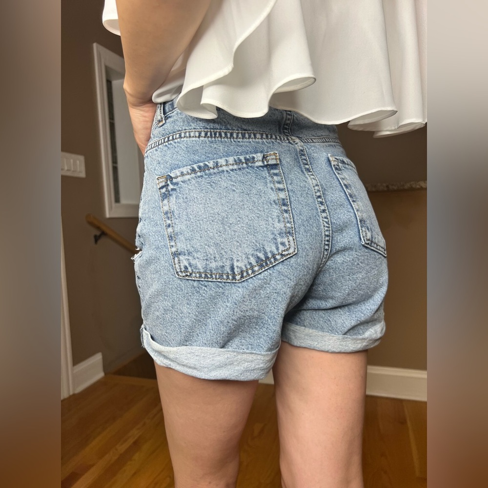 Jeans shorts.